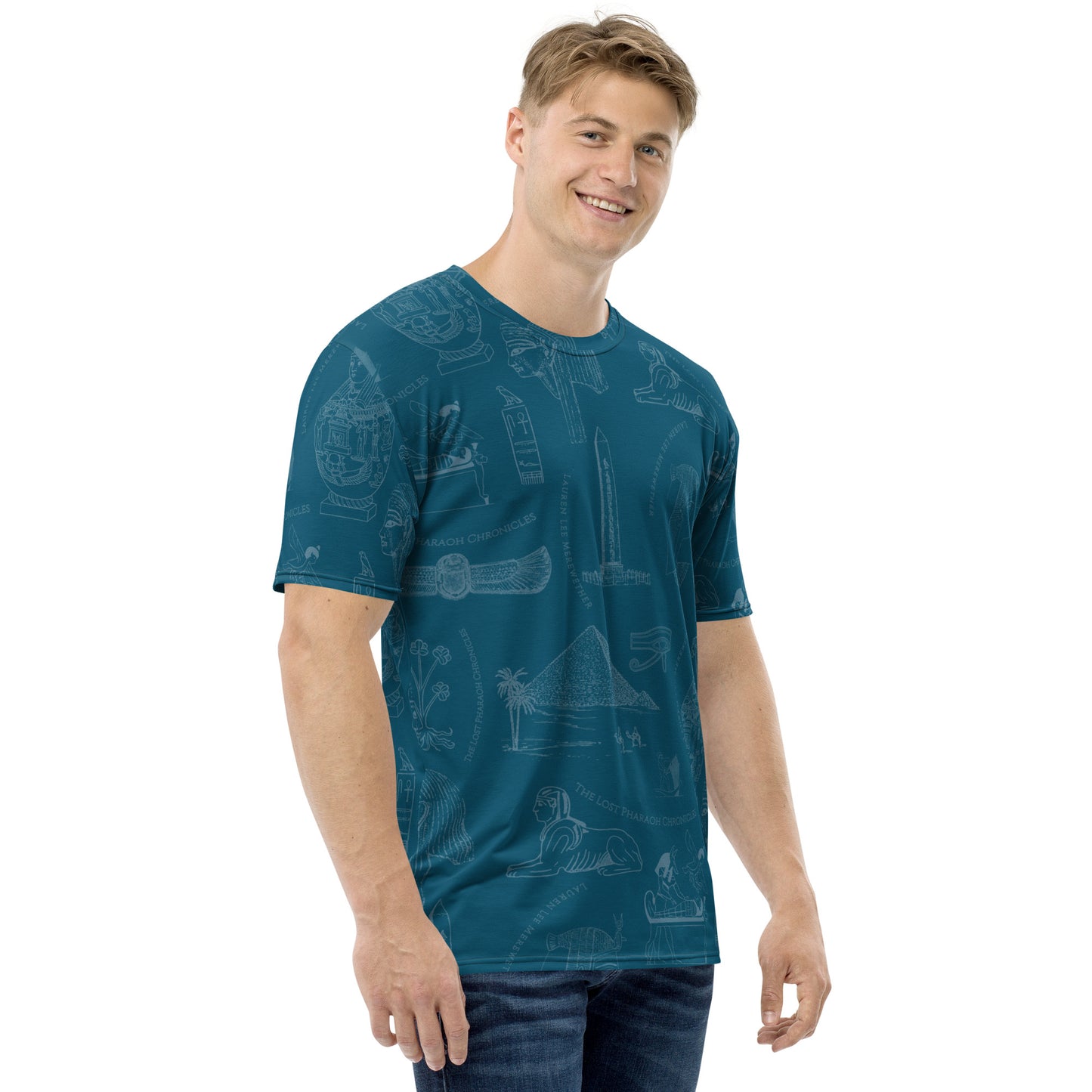 Ancient Egypt Subtle Print Men's Crew Neck T-Shirt