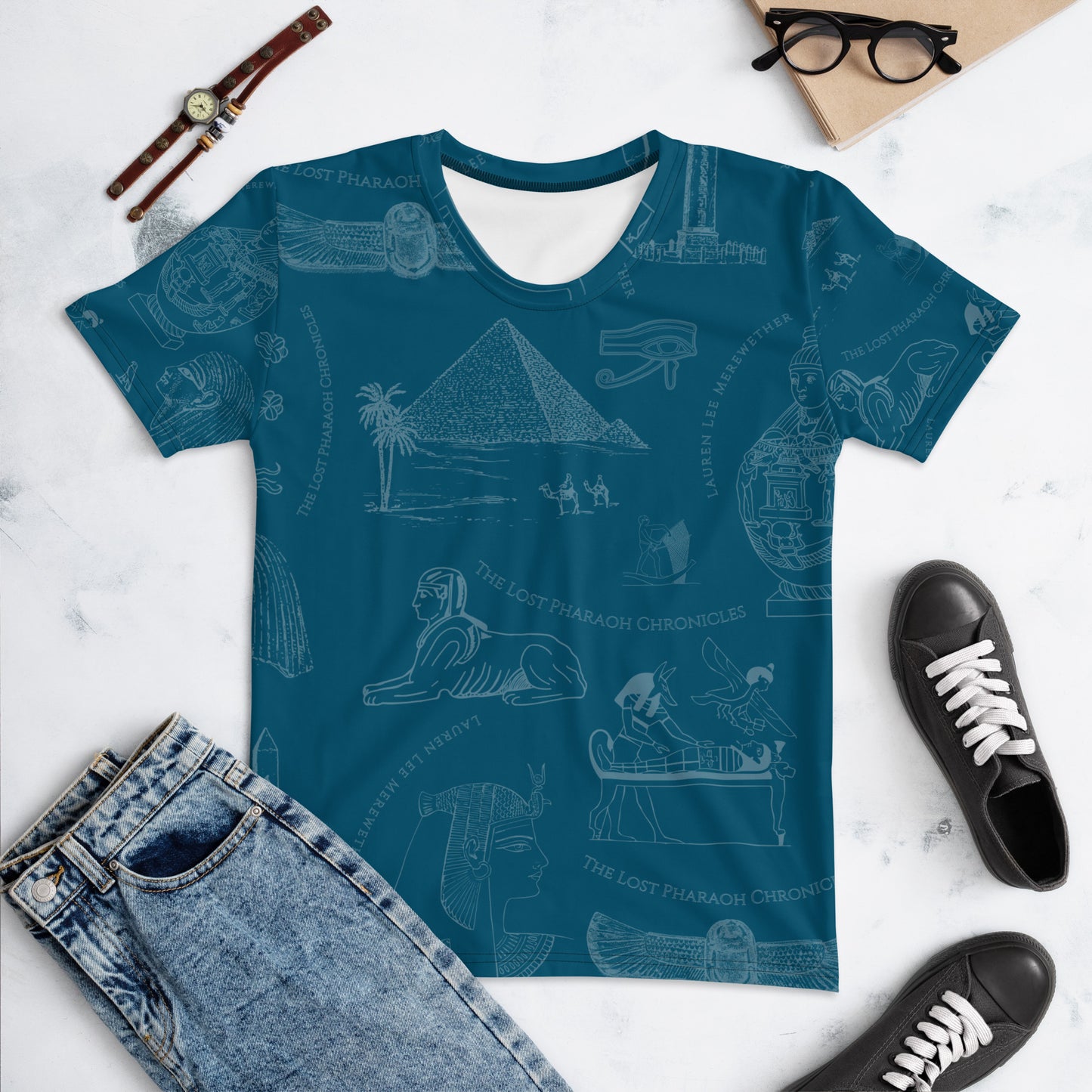 Ancient Egypt Subtle Print Women's Crew Neck T-shirt