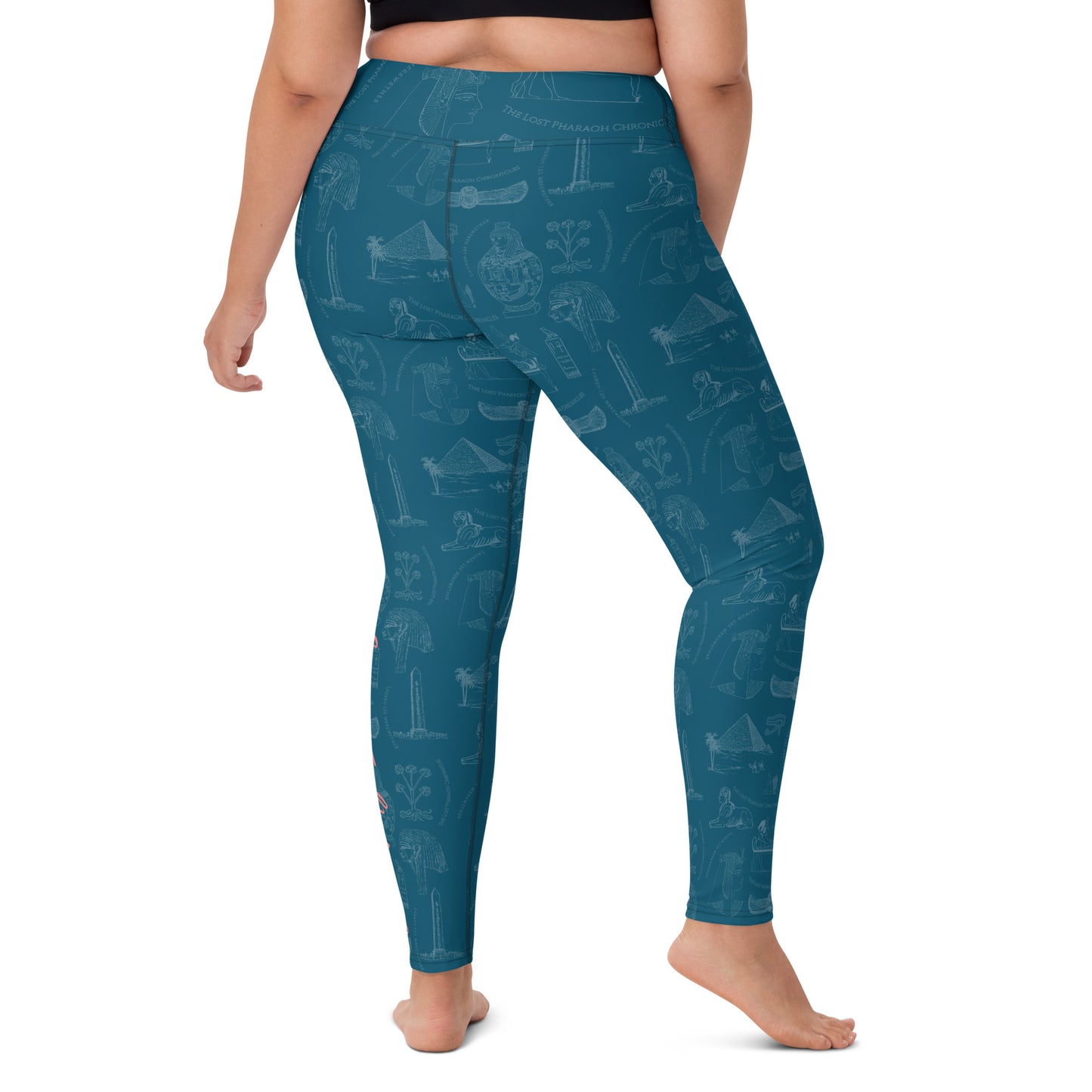 "Yes, My Lotus Blossom" Ancient Egypt Subtle Print Yoga Leggings