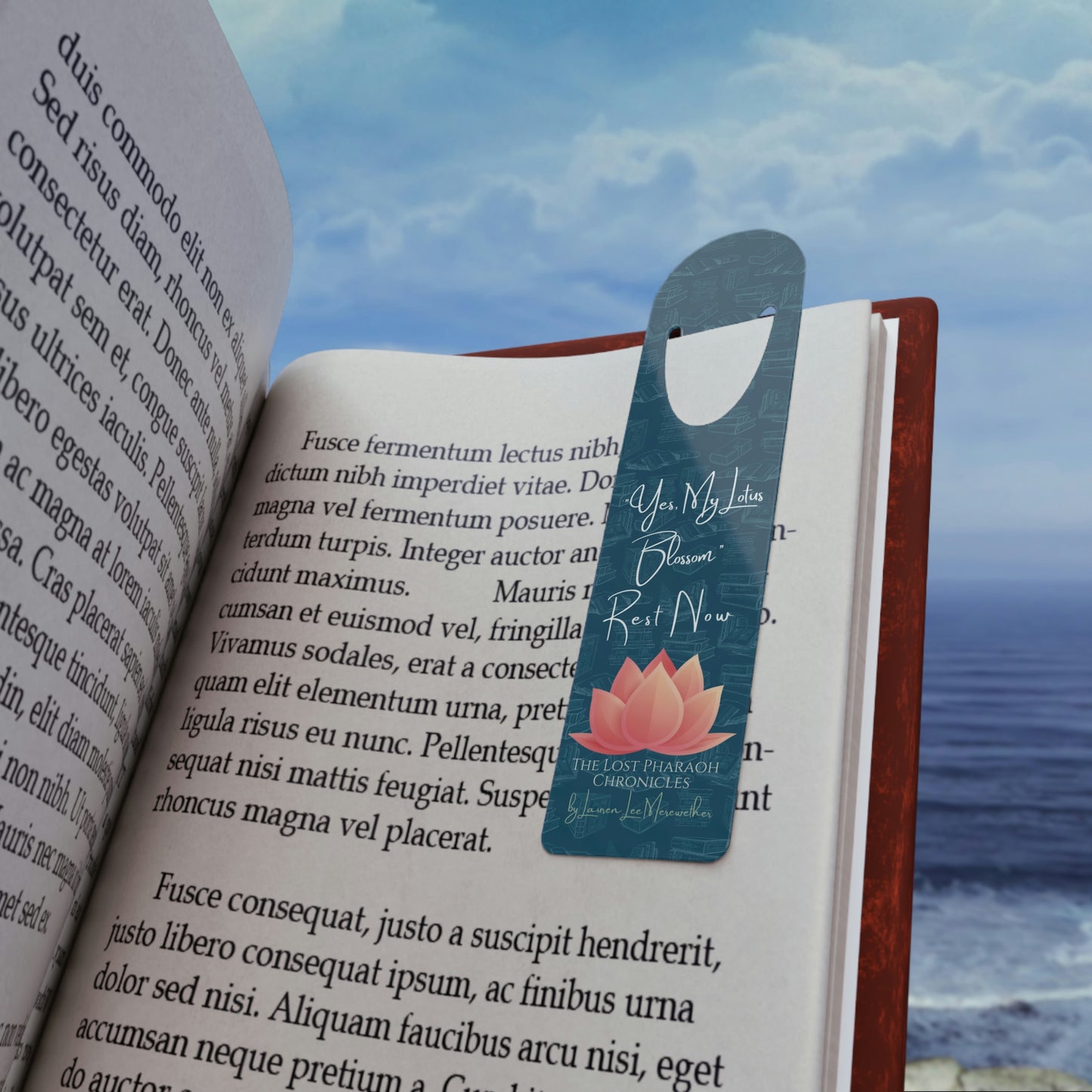 "Yes, My Lotus Blossom Rest Now" Aluminum Bookmark